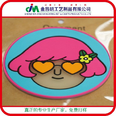 心形時(shí)尚潮流pvc軟膠杯墊生產(chǎn) 咖啡西餐廳杯墊廠家訂制 定做設(shè)計(jì)